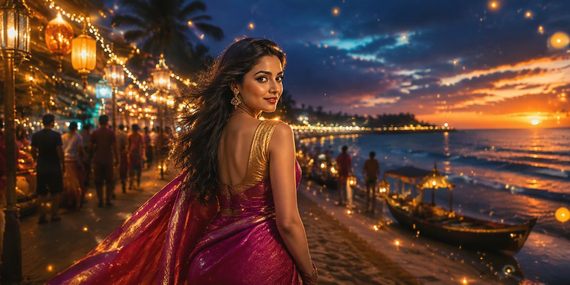 কক্সবাজারে শাড়ি পরিহিত নারী মোবাইলে পেমেন্ট ও গেম উপভোগ করছেন